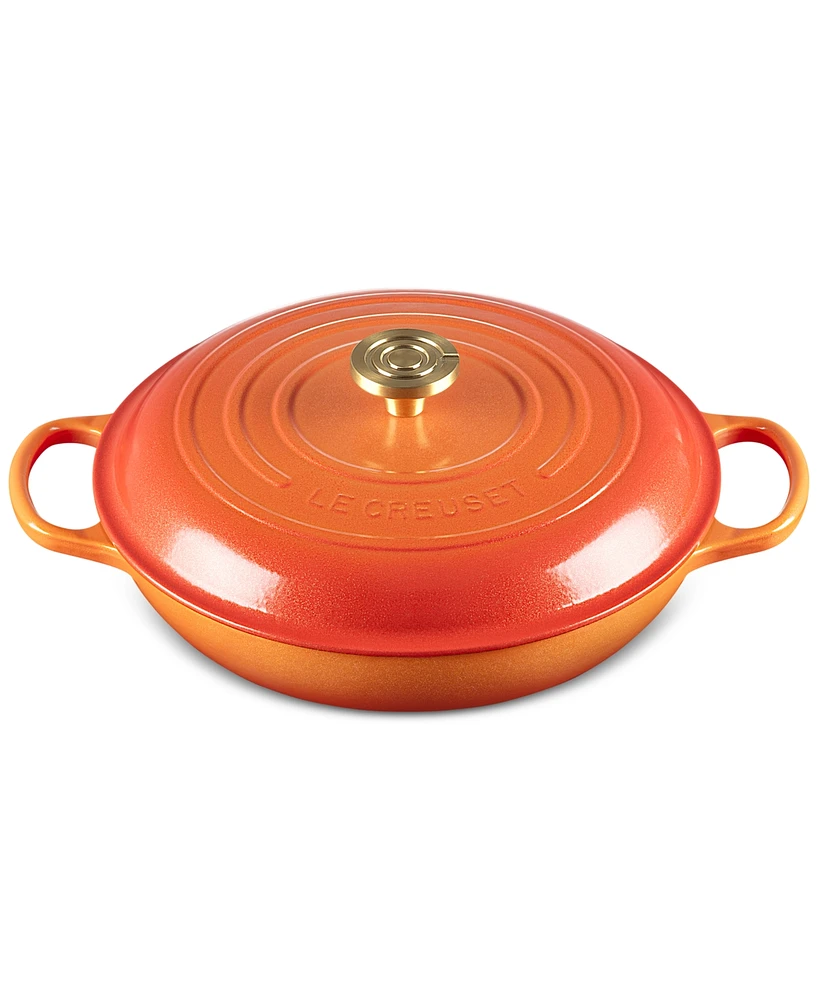 Le Creuset Signature -Qt. Flamme Doree Round Braiser with Crucible Knob