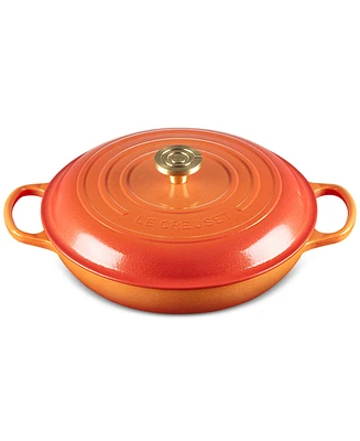 Le Creuset Signature -Qt. Flamme Doree Round Braiser with Crucible Knob