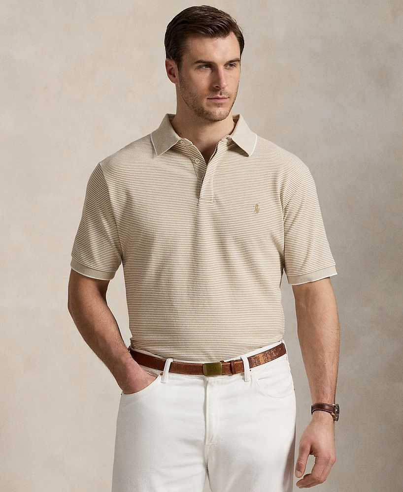 Polo Ralph Lauren Men's Big & Tall Striped Oxford Mesh Shirt