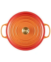 Le Creuset Signature 7.25-Qt. Flamme Doree Round Dutch Oven with Crucible Knob - 100th Anniversary Edition