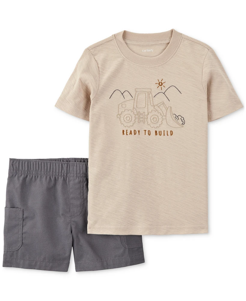 Carter's Baby Boys 2-Pc. Construction T-Shirt & Shorts Set