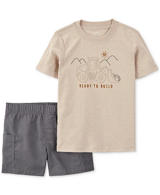 Carter's Baby Boys 2-Pc. Construction T-Shirt & Shorts Set