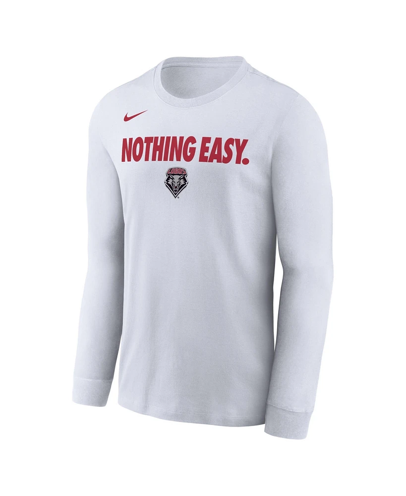 Nike Men's White New Mexico Lobos 2025 On-Court Bench Long Sleeve T-Shirt