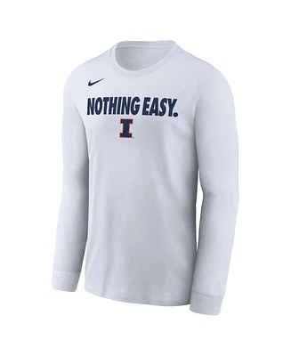 Nike Men's White Illinois Fighting Illini 2025 On-Court Bench Long Sleeve T-Shirt