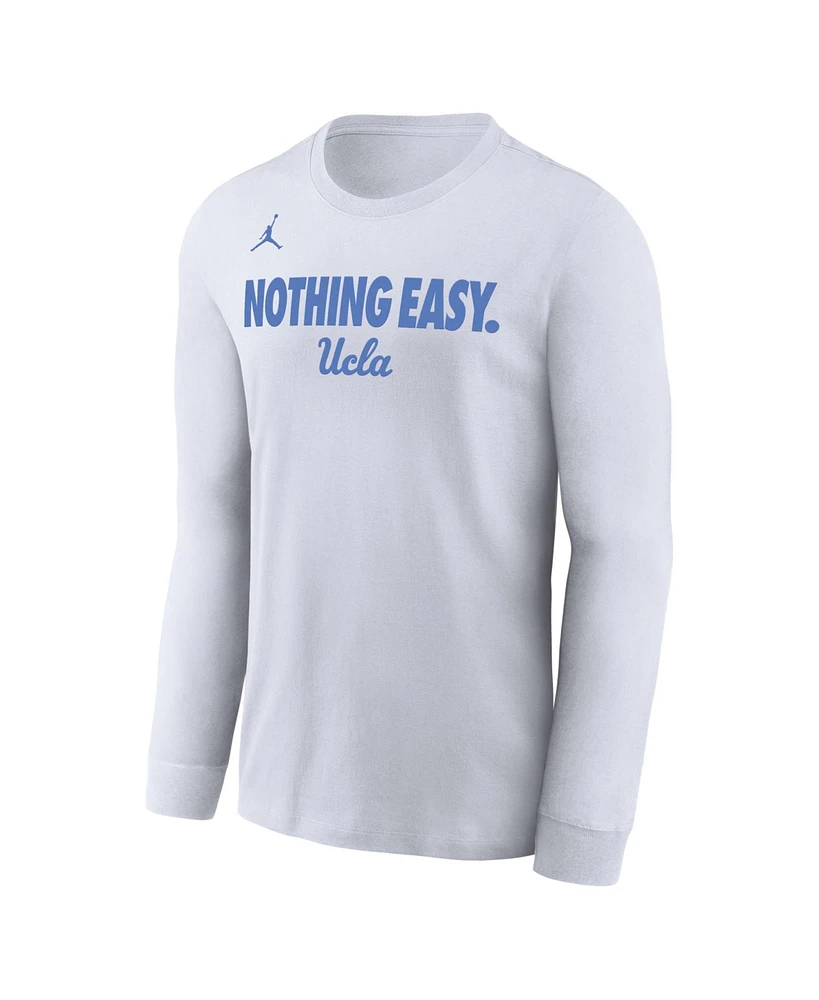 Men's White Ucla Bruins 2025 On-Court Bench Long Sleeve T-Shirt