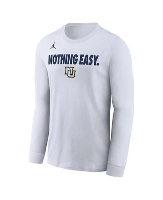 Nike Men's White Marquette Golden Eagles 2025 On-Court Bench Long Sleeve T-Shirt