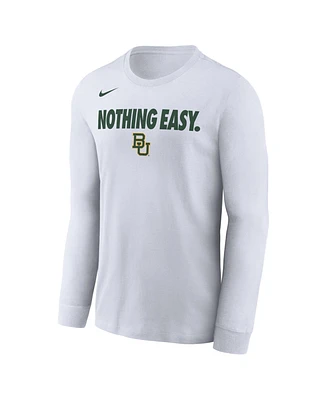 Nike Men's White Baylor Bears 2025 On-Court Bench Long Sleeve T-Shirt