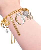 Guess Two-Tone Mixed Stone Multi-Charm Slider Bracelet