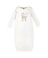 Hudson Baby Baby Girls Hudson Gown, Swaddle Blanket and Cap or Headband, Enchanted Forest, 0-6 Months