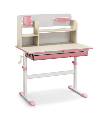 Gouun Kids Height Adjustable Study Desk with Tilt Desktop for 3-12 Years Old