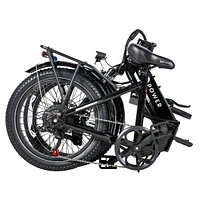 GoPowerBike GoPlus Folding Electric Bike | 20" Fat Tire eBike | 500W Motor, 20mph Top Speed | 45+ Mile Range, 5 Pedal-Assist Levels | Removable B