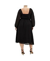 City Chic Plus Flirty Midi Dress