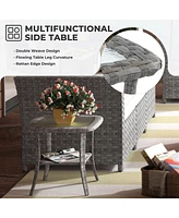 Xizzi 13 Pieces Outdoor Furniture Patio Sectional Sofa,No Assembly Required Pe Wicker Conversation Sets with 42" Fire Pit,Armchairs,Ottomans and Coffe