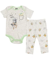 Star Wars Baby Boys Yoda Bodysuits Sleep N' Play Pants Hat and Bibs 8 Piece Outfit Set