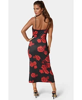 Bebe Women's Printed Jersey Maxi Slip Dress