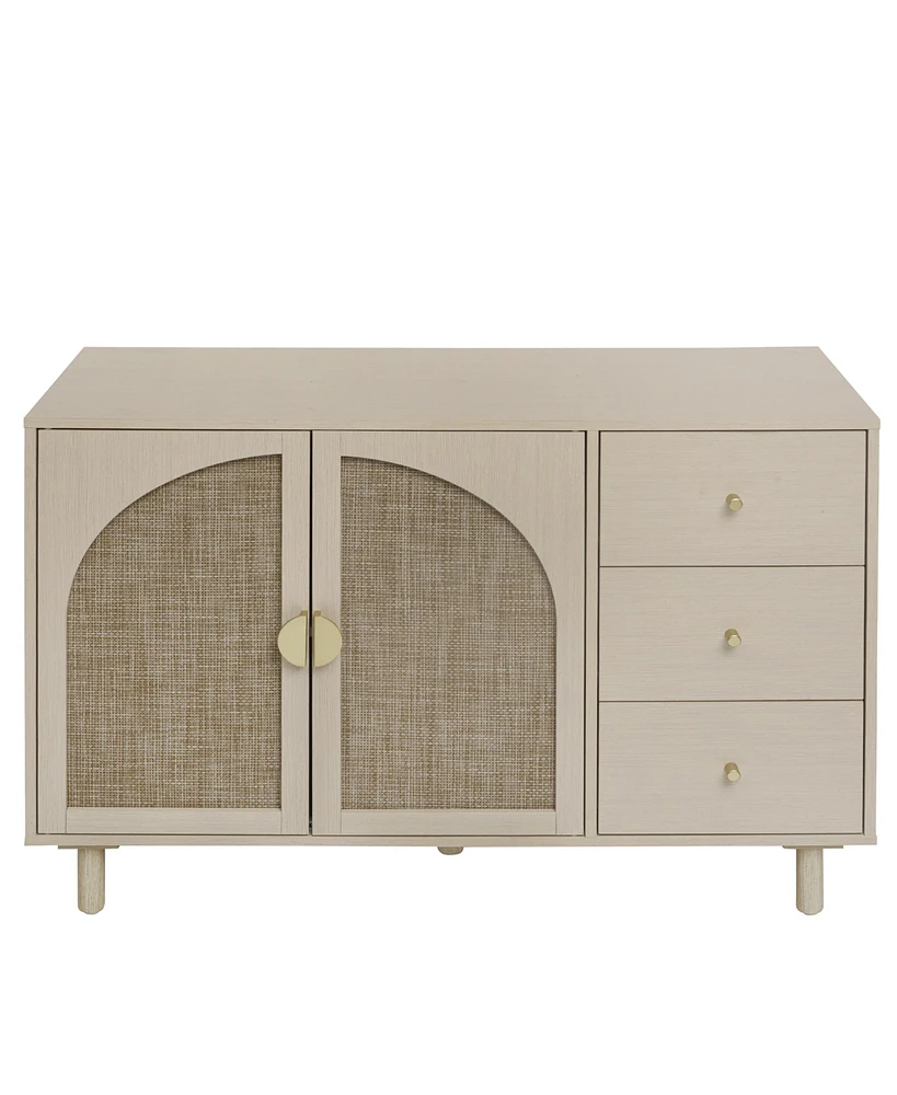 Mondawe 2 Door 3 Drawer Cabinet, Suitable for Bedroom, Living Room