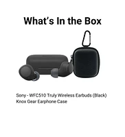 Sony WFC510 Truly Wireless Earbuds (Black) with Earphone Case bundle