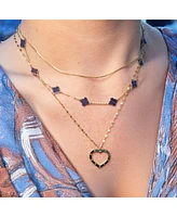 The Lovery Shimmer Open Heart Necklace 14K Gold