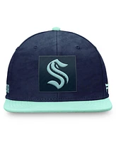 Fanatics Men's Deep Sea Blue/Light Blue Seattle Kraken Authentic Pro Rink Snapback Hat