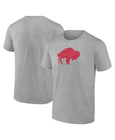 Fanatics Men's Gray Buffalo Bills Distressed Throwback Logo T-Shirt