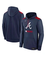 Nike Men's Navy Atlanta Braves Authentic Collection Performance Pullover Hoodie