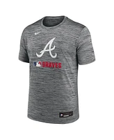 Nike Men's Anthracite Atlanta Braves Authentic Collection Velocity Performance Practice T-Shirt