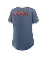 Fanatics Women's Navy Detroit Tigers Binge Worthy Stadium Slub V-Neck T-Shirt