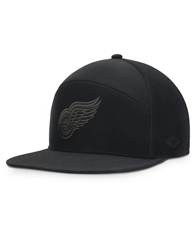 Fanatics Men's Black Detroit Red Wings Front Office Adjustable Hat