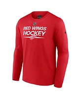 Fanatics Men's Red Detroit Wings Authentic Pro Primary Long Sleeve T-Shirt
