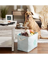 Bone Dry Collapsible Pet Storage Bin with Rope Handles Solid Paw Print