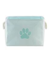 Bone Dry Collapsible Pet Storage Bin with Rope Handles Solid Paw Print