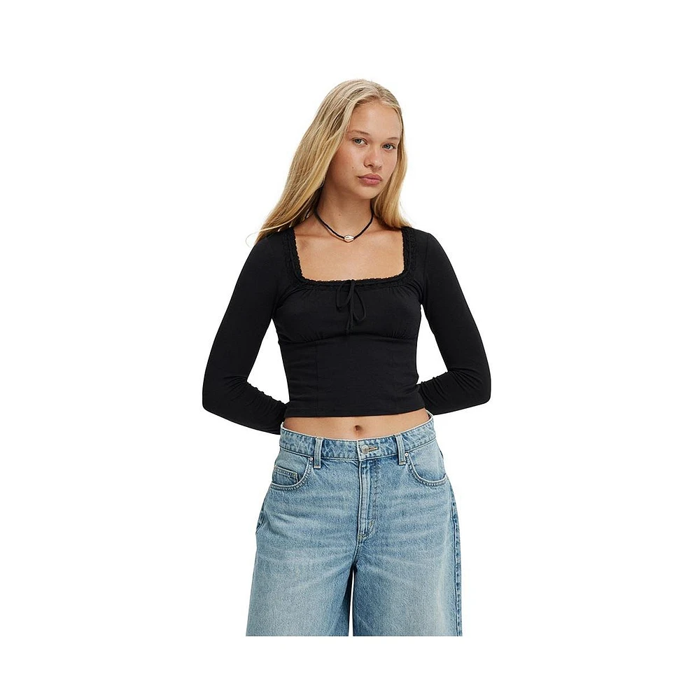 Cotton On Women's Annie Lace Tie Long Sleeve