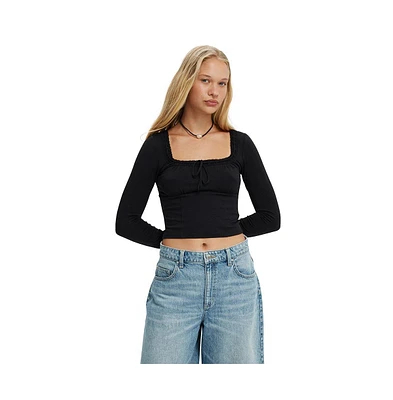 Cotton On Women's Annie Lace Tie Long Sleeve