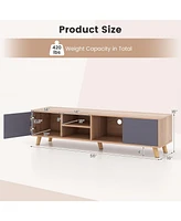 Tv Stand Cabinet for TVs up to 65 Inch with Open Shelf for Living Room