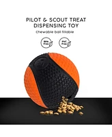 Pilot & Scout Chew N Play Treat Dispensing Dog Toy, Interactive and Durable Puzzle Feeder for Pets
