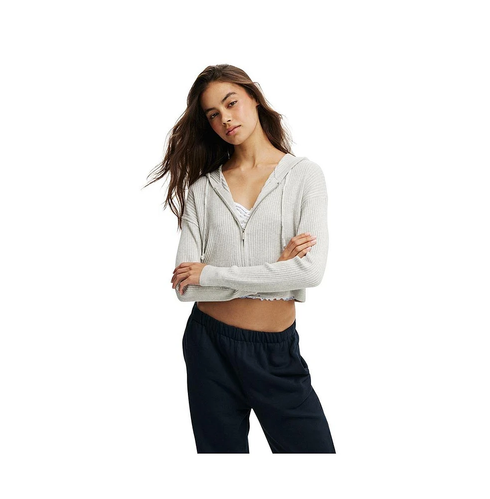 Cotton On Women's Zip It Good Hood Knit Cardigan