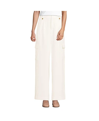 Lands' End Women's Soft Polish Cargo High Rise Wide Leg Pants
