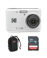 Kodak Pixpro FZ45 Friendly Zoom 16MP Full Hd Digital Camera, White, Bundle with 32GB Memory Card and Camera Bag