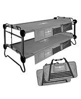 Disc-o-Bed Xl Outfitter Bench Double Cot Camping Bunk with Organizers, Grey