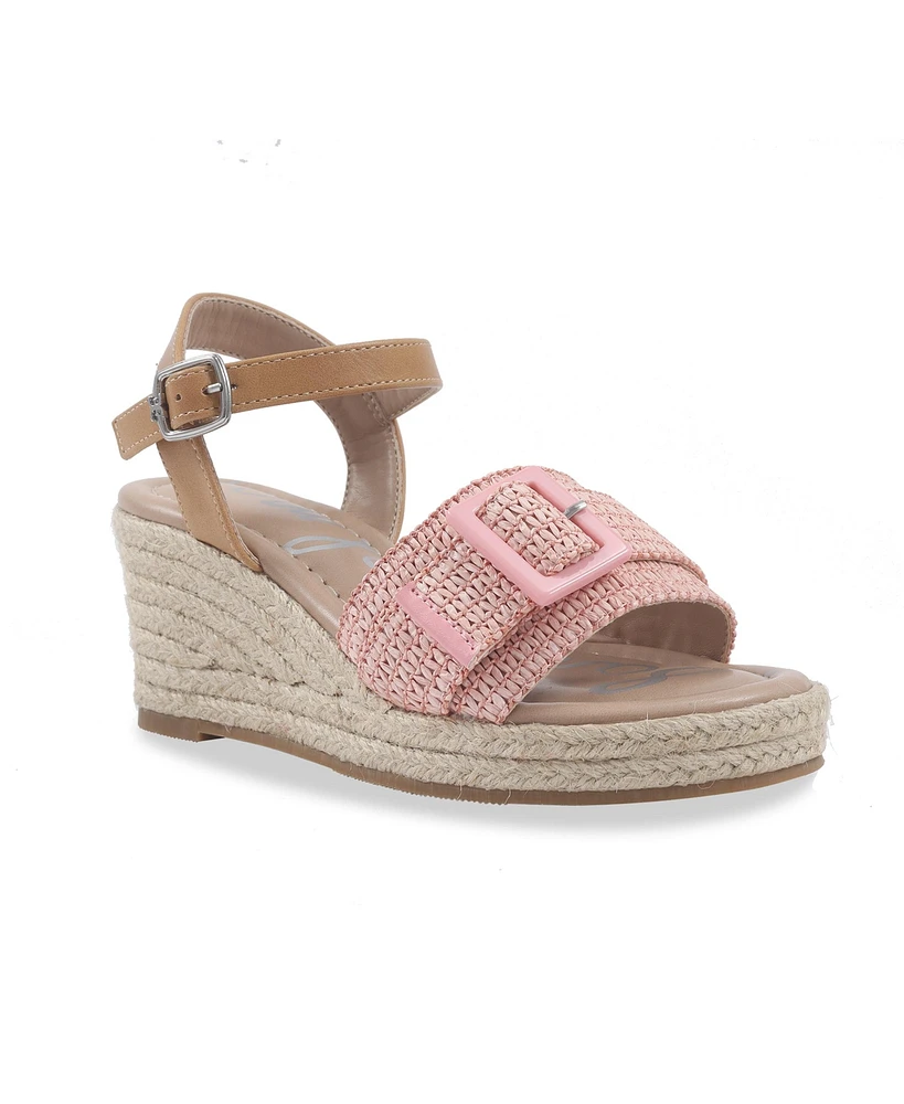 Sam Edelman Little and Big Girls Lucia Buckle Espadrille Wedge Sandals
