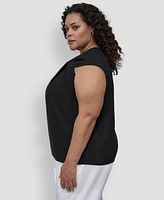 Dkny Plus Sleeveless Twisted-Neck Knit Top