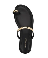Nine West Women's Balon Strappy Toe Loop Flat Sandals
