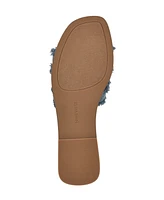 Nine West Women's Germanny Frayed Flat Slide Sandals