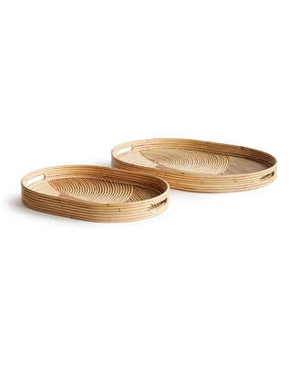 Jelani Cane Oval Decorative Trays Set of 2