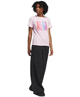 adidas Women's Cotton Multi-Color Logo Crewneck T-Shirt