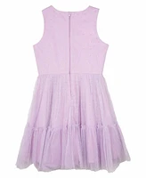 Rare Editions Big Girls Tonal Glitter Net Mesh Social Dress