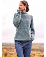 Celtic & Co. Women's Gansey British Wool High Neck Sweater