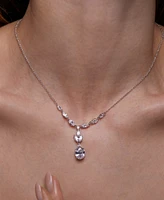 Eliot Danori Silver-Tone Cubic Zirconia Lariat Necklace, 16" + 2" extender, Exclusively at Macy's
