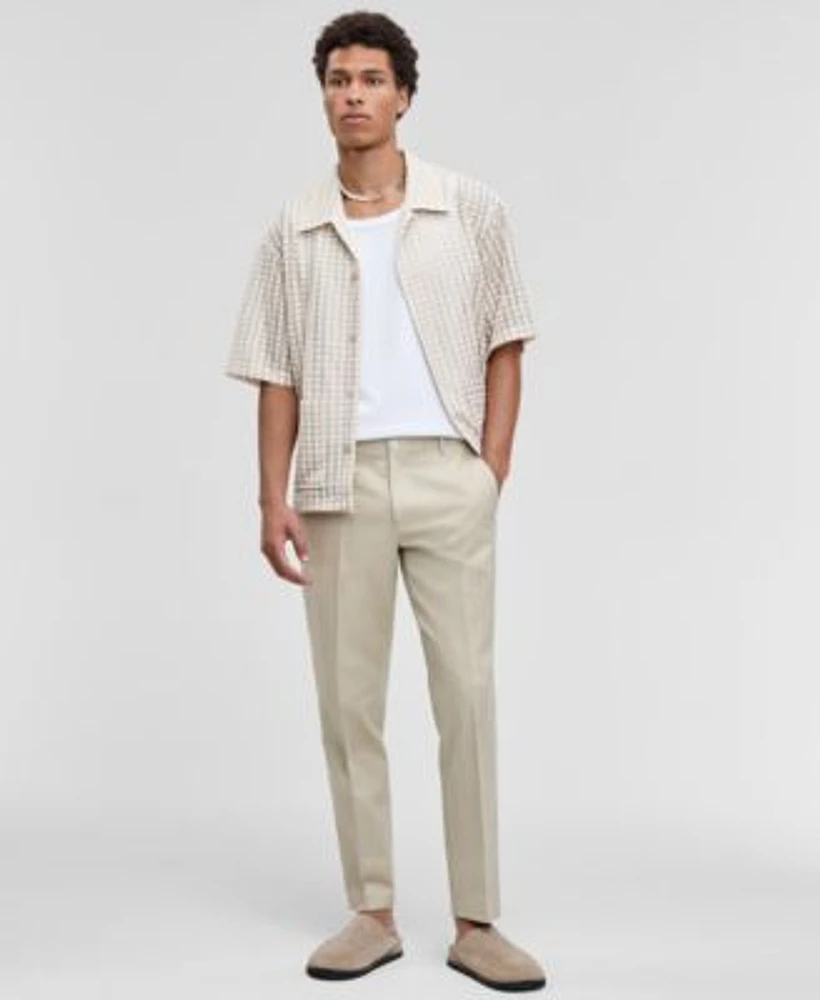 Mode Of One Mens Relaxed Fit Textured Knit Bubble Lace Button Down Camp Shirt Slim Fit Suit Pants Exclusively At Macys