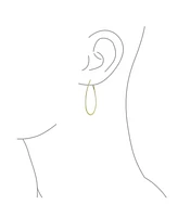 Bling Jewelry Boho Minimalist Hoop Huggie Earrings 14K Gold Plated Sterling Silver 2 Inch